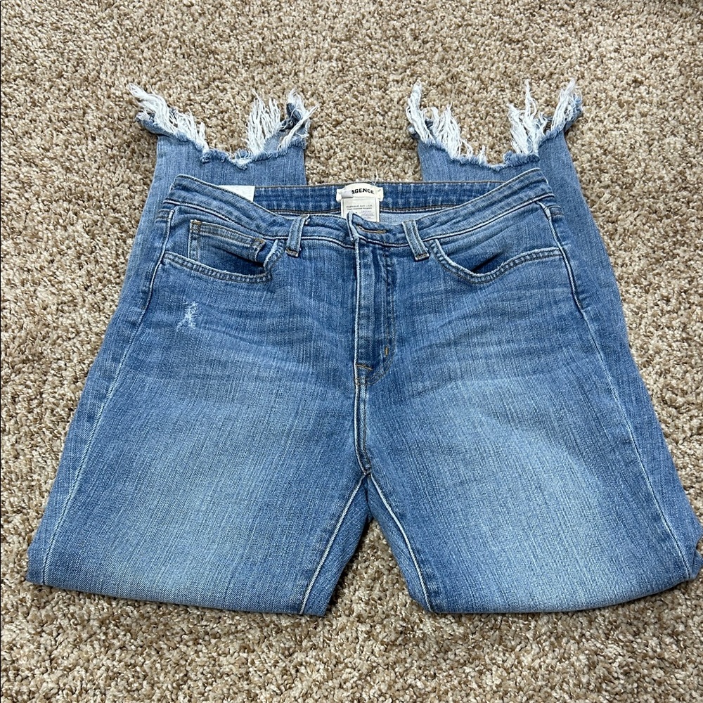 L'AGENCE Blue Cropped Jeans